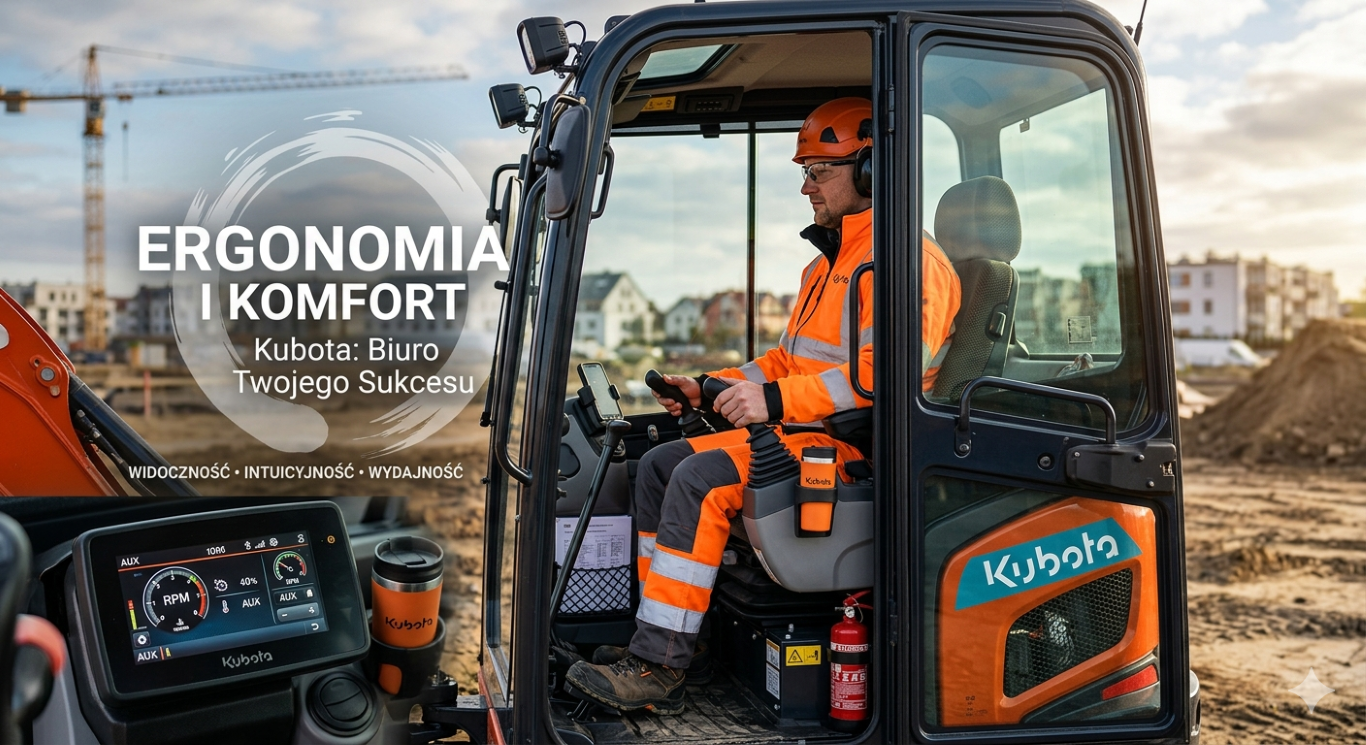 Ergonomia i komfort — dlaczego kabina Kuboty to najlepsze biuro na budowie?